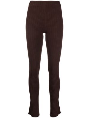 Laneus elasticated knitted trousers - Brown