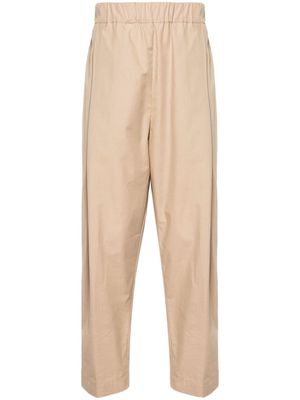 Laneus elasticated-waist cotton trousers - Neutrals