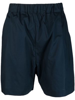 Laneus embroidered-logo cotton shorts - Blue