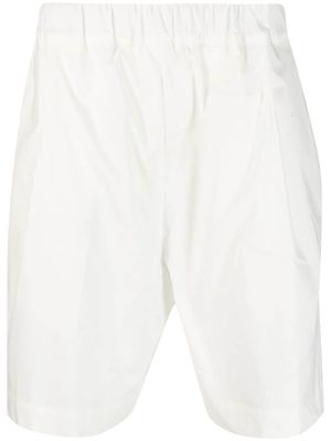 Laneus embroidered-logo cotton shorts - White