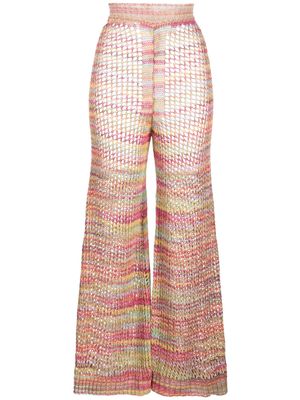 Laneus flared open-knit trousers - Pink