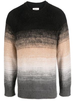 Laneus gradient-effect textured jumper - Black