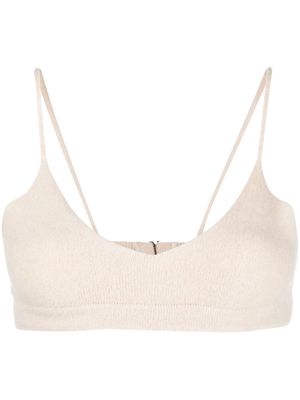 Laneus knitted bralette top - Neutrals