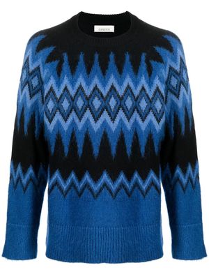 Laneus knitted graphic jumper - Blue
