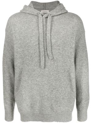 LANEUS knitted ribbed-trim hoodie - Grey