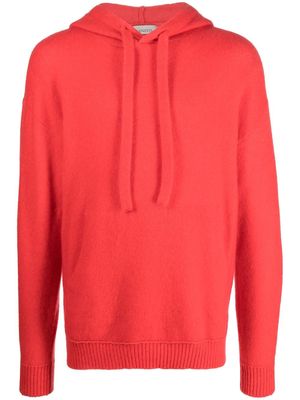 Laneus knitted ribbed-trim hoodie - Orange