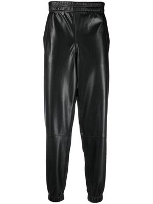 Laneus leather-effect straight-leg trousers - Black