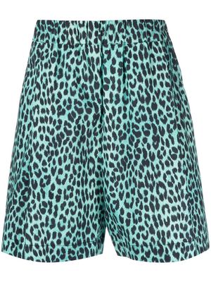 Laneus leopard-print shorts - Blue
