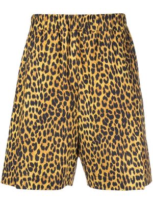 Laneus leopard-print shorts - Yellow