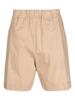 Laneus logo-embroidered elasticated shorts - Brown