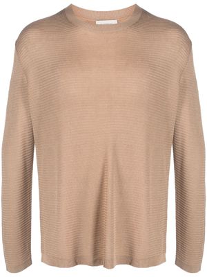 Laneus long-sleeve knit sweater - Neutrals