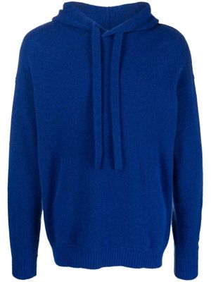 Laneus long-sleeve knitted hoodie - Blue