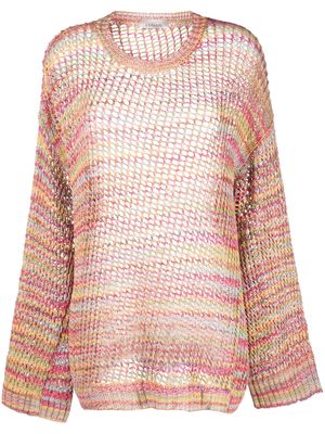 Laneus long-sleeve open-knit jumper - Pink