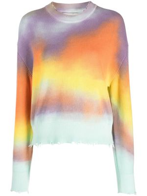 Laneus ombré-effect raw-cut sweatshirt - Purple