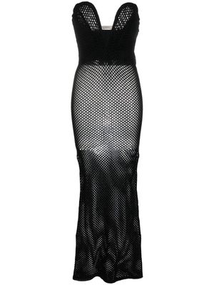 Laneus open-knit mesh maxi dress - Black