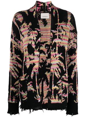 Laneus palm-tree intarsia-knit cardigan - Black