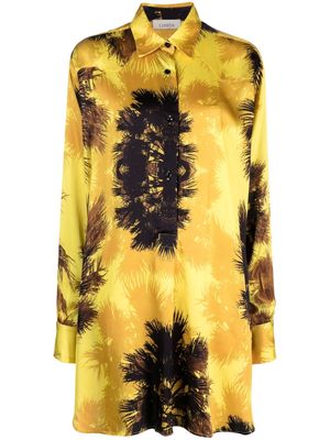 Laneus palm tree-print buttoned shirt - Yellow