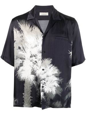 Laneus palm tree-print short-sleeve shirt - Blue