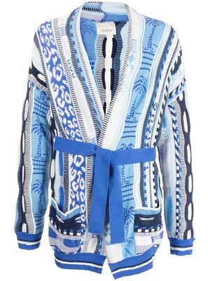 Laneus patterned intarsia-knit cardigan - Blue