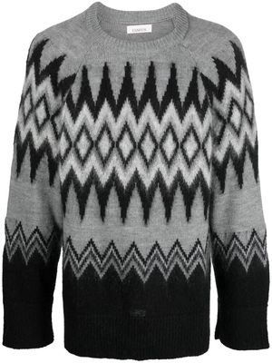 Laneus patterned intarsia-knit jumper - Grey