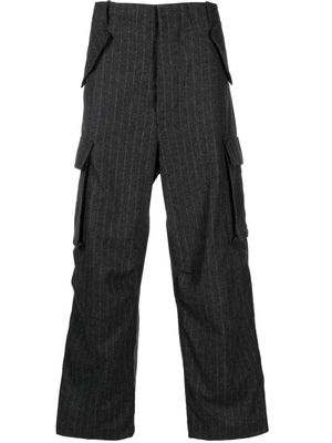 Laneus pinstripe wool-blend cargo trousers - Grey