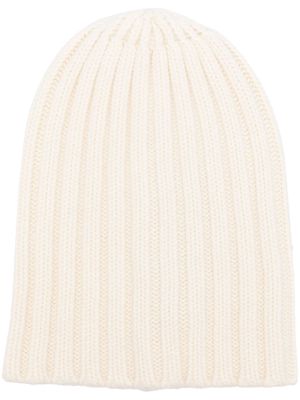 Laneus ribbed-knit cashmere beanie - White