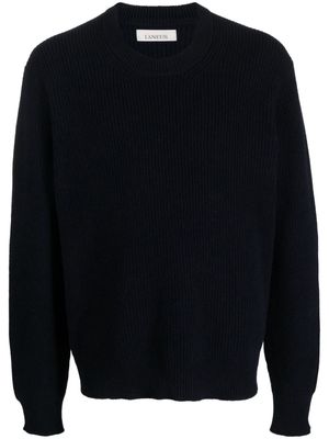 Laneus ribbed knit wool jumper - Blue
