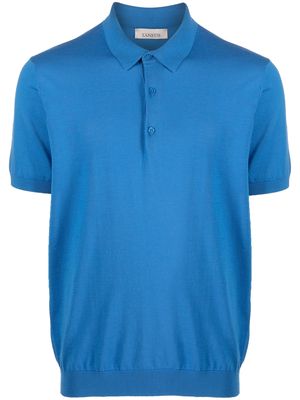 Laneus short-sleeve cotton-blend polo shirt - Blue