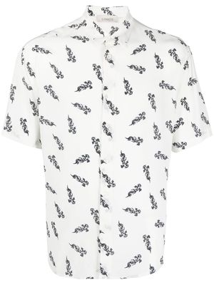 Laneus short-sleeve silk shirt - White