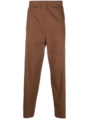 Laneus stretch-cotton tapered trousers - Brown