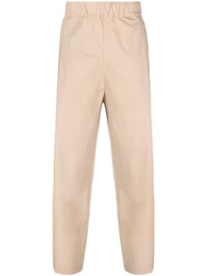 Laneus stretch-cotton tapered trousers - Neutrals