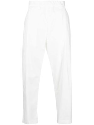 Laneus stretch-cotton tapered trousers - White
