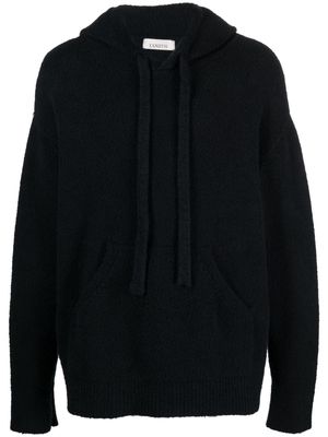 Laneus Wintercot brushed-knit hoodie - Black
