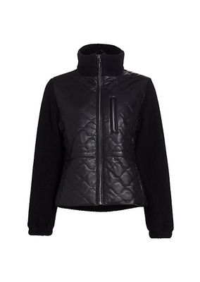 Lanie Mixed Media Quilted Jacket