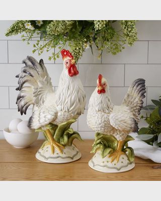 Lantana Rooster & Hen Figurine Set