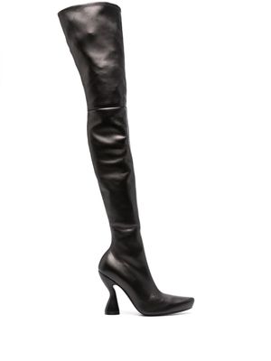 Lanvin 100mm leather thigh-high boots - Black