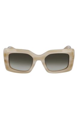 Lanvin 50mm Gradient Square Sunglasses in Ivory Horn