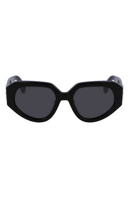Lanvin 53mm Modified Rectangular Sunglasses in Black