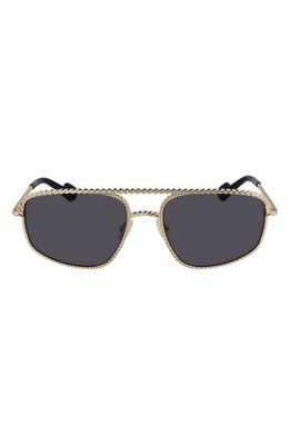 Lanvin 58mm Navigator Sunglasses in Gold/Grey