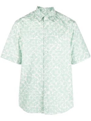 Lanvin abstract flower-print cotton shirt - Green
