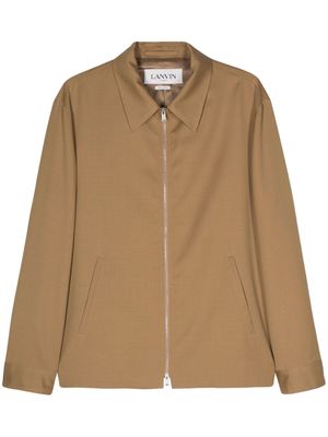 Lanvin appliqué logo wool jacket - Brown
