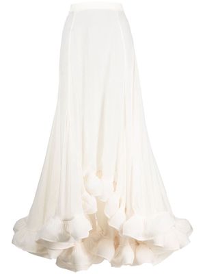 Lanvin asymmetric charmeuse maxi skirt - White