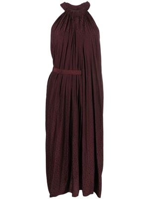 Lanvin asymmetric draped jacquard dress - Purple