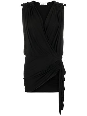 Lanvin asymmetric ruched-detail minidress - Black