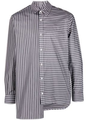 Lanvin asymmetric striped shirt - Grey