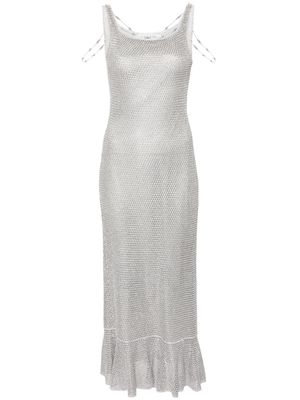 Lanvin bead-detailing lurex maxi dress - Silver
