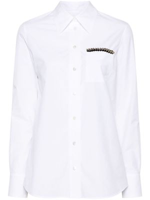 Lanvin bead-embellished poplin shirt - White