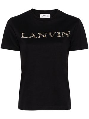 Lanvin beaded logo-embroidered T-shirt - Black