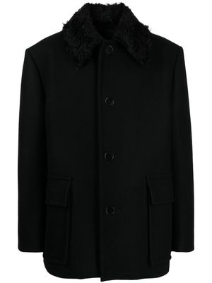 Lanvin brushed-collar single-breasted jacket - Black