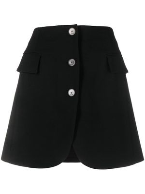 Lanvin button-front virgin-wool miniskirt - Black